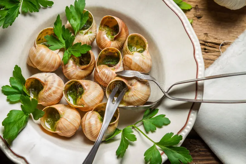 escargot op een bord